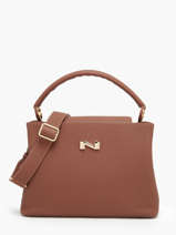 Sac  Main Magnolia Cuir Nathan baume Marron eden 3