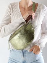 Sac Banane Nine Cuir Milano Vert nine NI21123-vue-porte