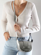 Cross Body Tas Nine Leder Milano Zilver nine NI24064-vue-porte