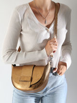 Sac Bandoulire Nine Cuir Milano Or nine NI24065-vue-porte