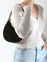 Sac Port paule Velvet Cuir Milano Noir velvet VE24063-vue-porte