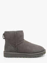 Boots Classic Mini Ii En Cuir Ugg Gris women 1016222