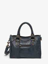 Sac Bandouli�re Cow Cuir Basilic pepper Bleu cow BCOW72