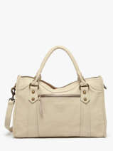 Sac Port� Main Cow Cuir Basilic pepper Beige cow BCOW22