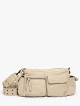 Sac Bandouli�re Cargo Cuir Basilic pepper Beige cargo BCAR01
