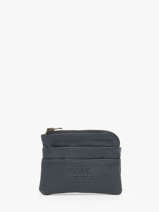Porte-monnaie Cuir Basilic pepper Bleu cow BCOW99