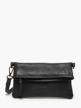 Sac Bandouli�re Cow Cuir Basilic pepper Noir cow BCOW75