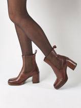 Bottines  Talon En Cuir Mjus Marron women P96225-vue-porte