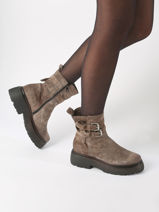 Bottines En Cuir Mjus Gris women L44201-vue-porte