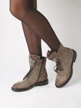 Bottines En Cuir Mjus Gris women T81209-vue-porte