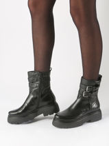 Enkellaarsjes Uit Leder Mjus Zwart women L44201-vue-porte