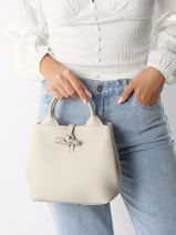 Longchamp Le roseau Sac port main Beige-vue-porte