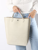 Longchamp Cabas longchamp velours Sac port main Beige-vue-porte