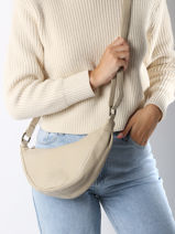 Sac Bandoulire Cow Cuir Basilic pepper Beige cow BCOW73-vue-porte