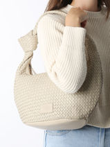 Sac Port paule Parma Cuir Basilic pepper Beige parma BPAR01-vue-porte