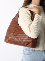 Sac Port paule Parma Cuir Basilic pepper Marron parma BPAR02-vue-porte