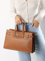 Sac  Main Caviar Cuir Milano Orange caviar CA24062-vue-porte