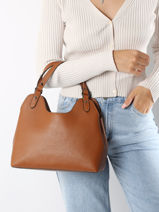 Sac  Main Caviar Cuir Milano Marron caviar CA24067-vue-porte