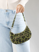 Schoudertas Velvet Leopardo Leder Milano Groen velvet leopardo VL24061-vue-porte