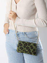 Cross Body Tas Velvet Leopardo Leder Milano Groen velvet leopardo VL24063-vue-porte