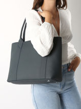 Sac Cabas Delft Cuir Nathan baume Bleu mondrian 5-vue-porte