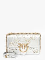 Sac Bandoulire Love Bag Icon Cuir Pinko Argent love bag icon A1YW