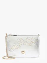 Sac Bandouli�re Love Bag Icon Cuir Pinko Argent love bag icon A1YW
