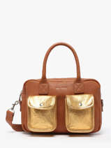 Sac Bandouli�re Dore Cuir Paul marius Bleu dore DANDSDOR