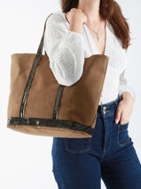 Le Cabas L Paillettes Vanessa bruno Marron cabas 1V40315-vue-porte