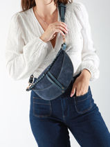 Heuptasje Lou Leder En Sude Vanessa bruno Blauw lou 39V40903-vue-porte