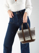 Kleine Handtas Le Cabas Wol Vanessa bruno Grijs cabas 43140435-vue-porte