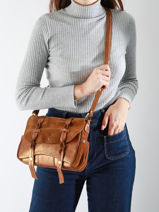 Sac Bandoulire Vintage Cuir Mila louise Marron vintage 3677XV-vue-porte