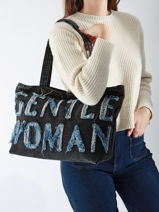 Sac Port paule Denim Coton Miniprix Noir denim 26-vue-porte