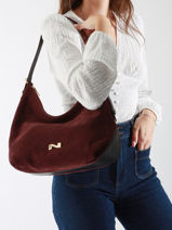 Schoudertas Carrie Sude Leder Nathan baume Violet vogue 1-vue-porte