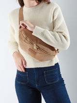 Sac Banane Vanessa wu Beige velours MA0112-vue-porte