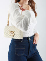 Sac Bandoulire Love Bag Quilt Cuir Pinko Beige love bag quilt A0GK-vue-porte