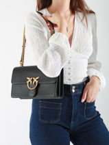 Cross Body Tas Love Bag Icon Leder Pinko Beige love bag icon A0F1-vue-porte