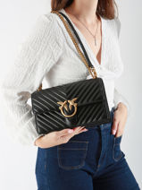 Cross Body Tas Love Bag Quilt Leder Pinko Blauw love bag quilt A0GK-vue-porte