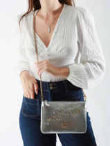 Sac Bandoulire Love Bag Icon Cuir Pinko Argent love bag icon A1YW-vue-porte