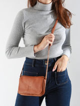 Sac Bandouli�re Leather Cuir Biba Marron leather BET6L-vue-porte