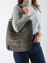 Sac Port paule Heritage Cuir Biba Argent heritage RUB1L-vue-porte