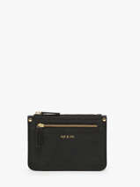 Portemonnee Vintage Leder Nat et nin Zwart vintage ELISE