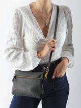 Sac Bandouli�re Vicky Cuir Nat et nin Noir vintage VICKY-vue-porte