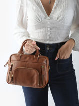 Cross Body Tas Baby Macy Leder Nat et nin Bruin vintage BABYMACY-vue-porte