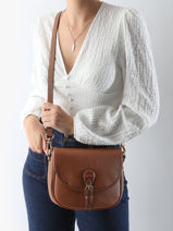 Sac Bandoulire Vintage Cuir Nat et nin Marron vintage OLIVIA-vue-porte