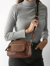 Sac Bandoulire Zip Lulu castagnette Marron zip VICTOIRE-vue-porte