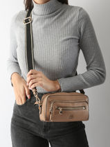 Sac Bandoulire Zip Lulu castagnette Marron zip WILLIAM-vue-porte