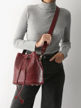 Bucket Bag La Suite 1960 Leder Paul marius Rood la suite 1960 CAPUC960-vue-porte