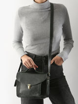 Sac Bandoulire La Suite 1960 Cuir Paul marius Vert la suite 1960 GEORG960-vue-porte
