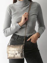 Cross Body Tas Felizia Leder Pieces Grijs felizia 17116820-vue-porte